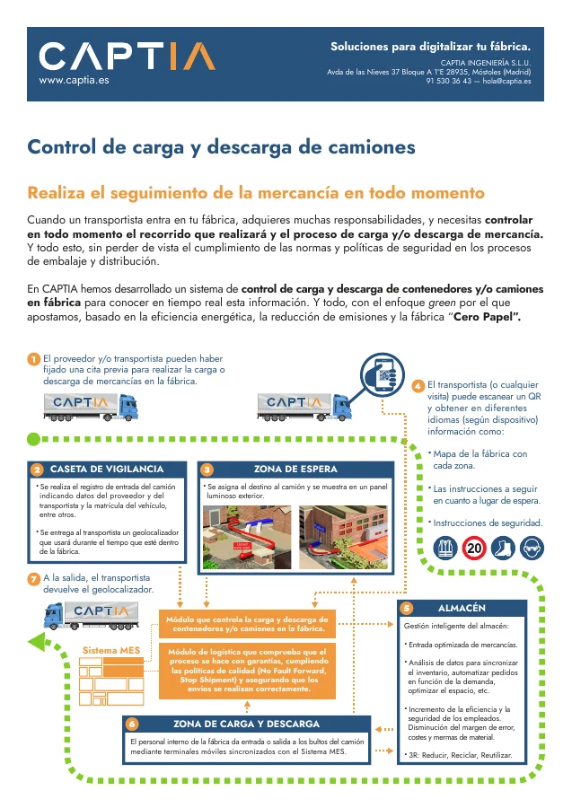 Control de carga y descarga de camiones conectado con MES