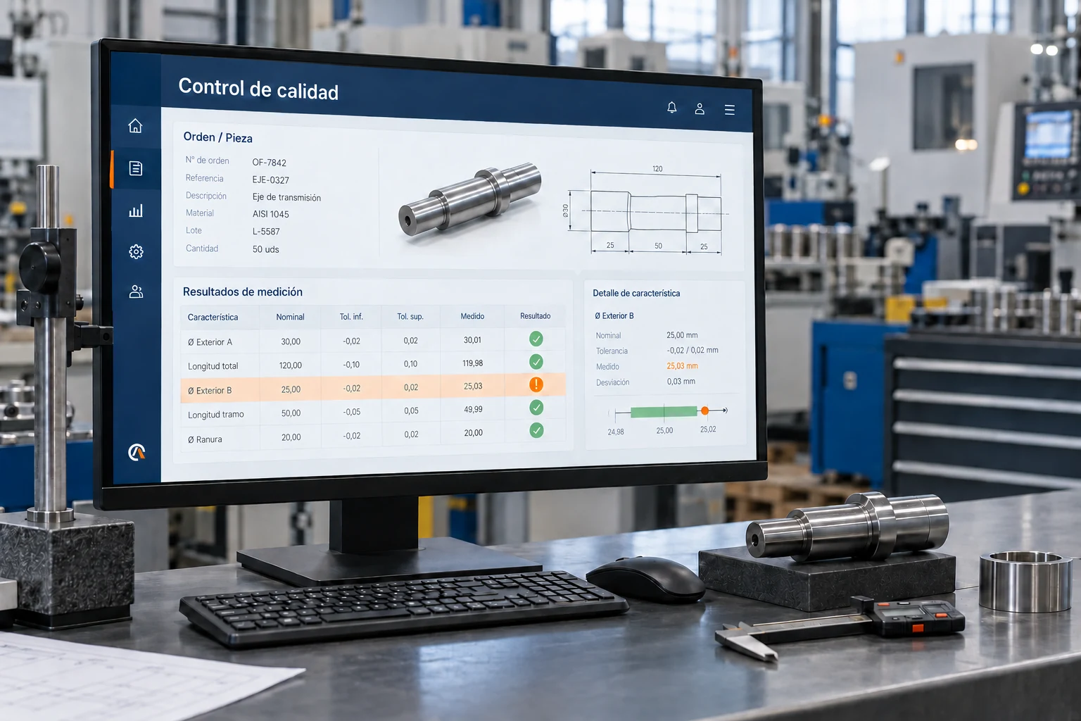 Illustrative image of an industrial application: Quality control