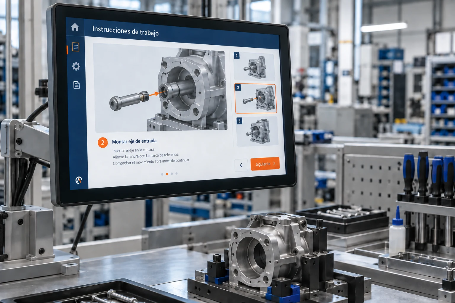 Illustrative image of an industrial application: Digital work instructions
